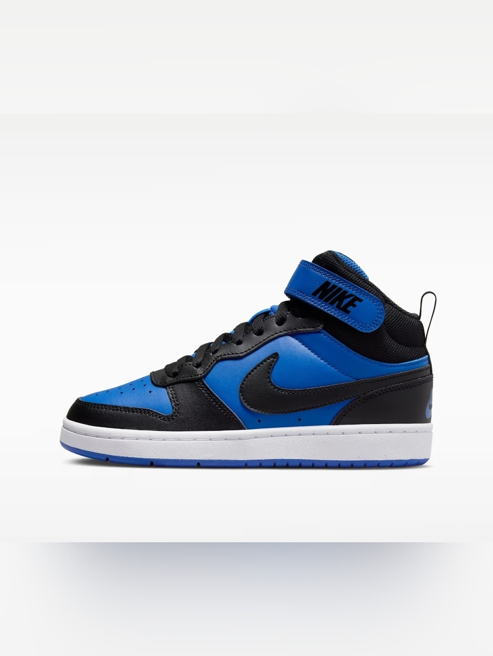 Nike Kids' Court Borough Mid 2 Basketball Shoes - Black/Blue